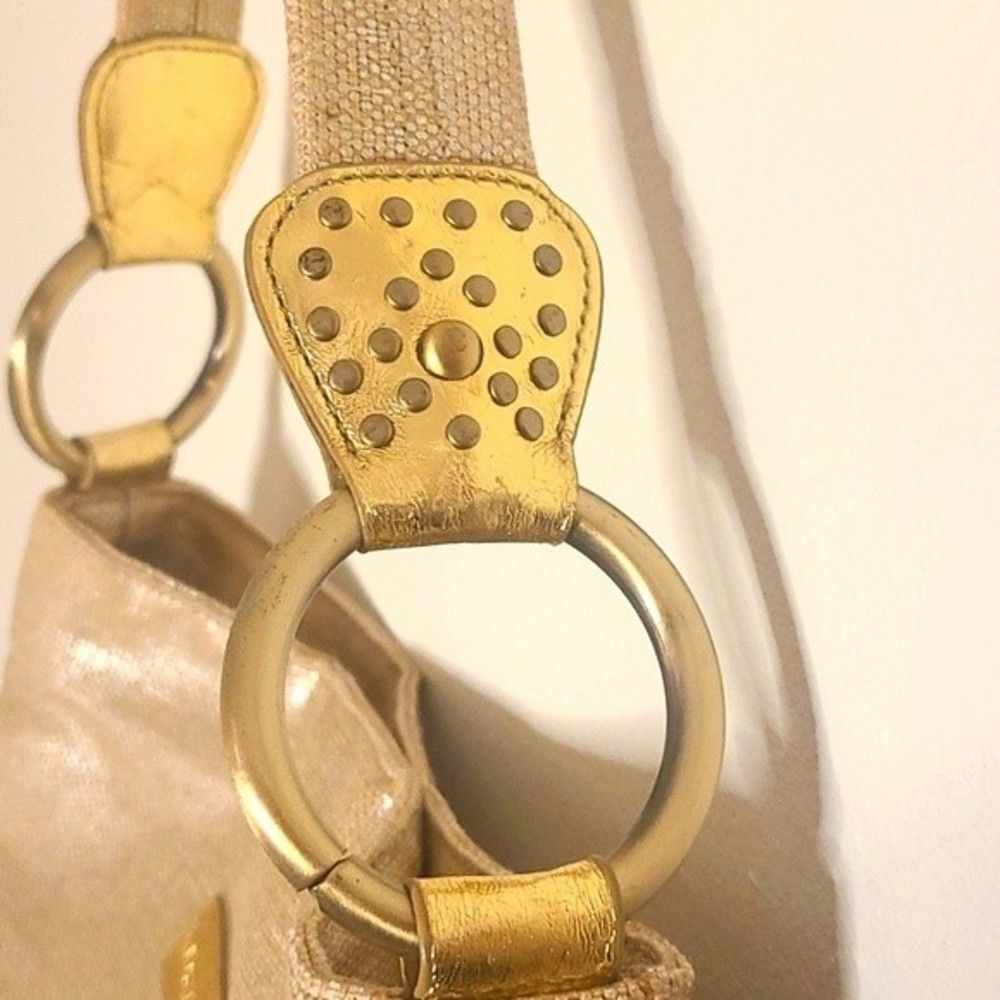 Franco Sarto vintage Y2K metallic gold studded purse - Picture 6 of 14